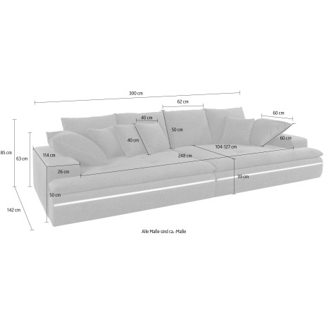 Mr. Couch Megabank Haïti naar keuze met koudschuim (140 kg belasting/zitting) en aquaclean-stof afbeelding2 - 1