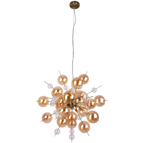 näve Hanglamp Explosie amberkleurige, transparante glazen bollen, voor 10 x g9 fitting, ø 65 cm (1 stuk) afbeelding2 - 1