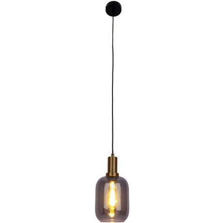 näve Hanglamp Fumo van metaal in zwart en goud en rookglas, ø ca. 22 cm, hoogte 150 cm (1 stuk) afbeelding2 - 1