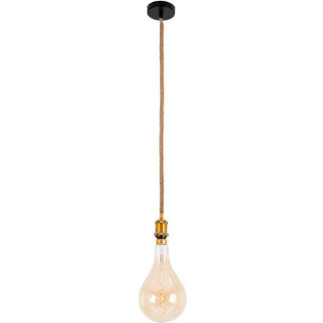 näve Hanglamp Ontario Hanglamp>>Ontario<<,dimbaar,led 1xE27/5W,touw:jute,zwart/naturel (1 stuk) afbeelding2 - 1