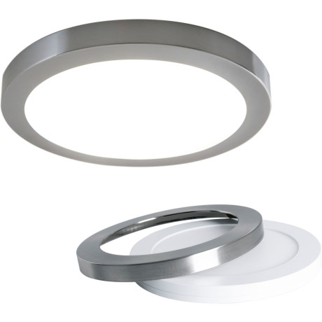 näve Led-plafondlamp Bonus 3 lichtkleuren, 2-in-1-uitstraling, ring chroom magnetisch afneembaar (1 stuk) afbeelding2 - 1