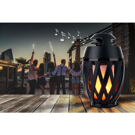 näve Led-tafellamp Muna Bluetooth luidspreker, vlameffect, ca. 5-6h lichteffect + luidspreker afbeelding2 - 1