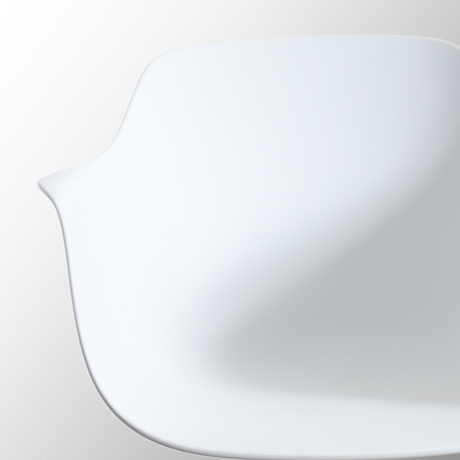 Nena-Puk eetkamerstoel wit - houten onderstel afbeelding2 - 1