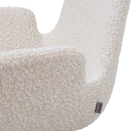 Nino-Eef barkruk bouclé beige - wit onderstel - 65 cm afbeelding2 - 1