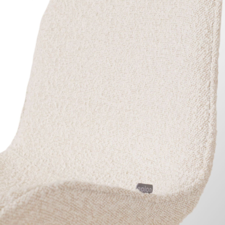 Nino-Fé barkruk bouclé beige - wit onderstel - 65 cm afbeelding2 - 1