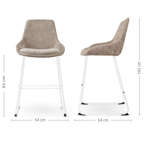 Nino-Isa barkruk bruin - wit onderstel - 65 cm afbeelding2 - 1