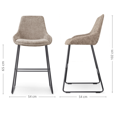 Nino-Isa barkruk bruin - zwart onderstel - 65 cm afbeelding2 - 1