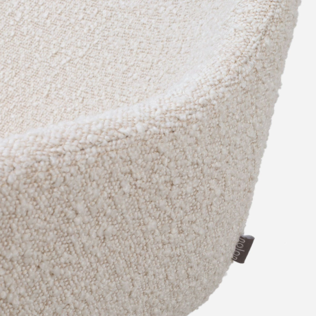 Nino-Mae barkruk bouclé beige - wit onderstel - 65 cm afbeelding2 - 1