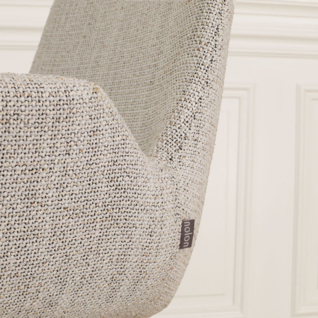 Noa-Eef eetkamerstoel beige gemêleerd - zwart onderstel afbeelding2 - 1