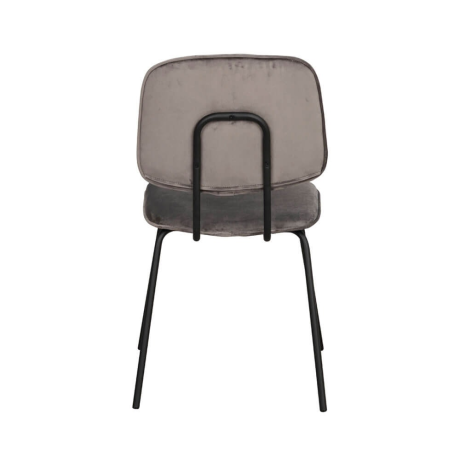 Baldwin eetkamerstoel velvet grijs - metalen onderstel afbeelding2 - 1