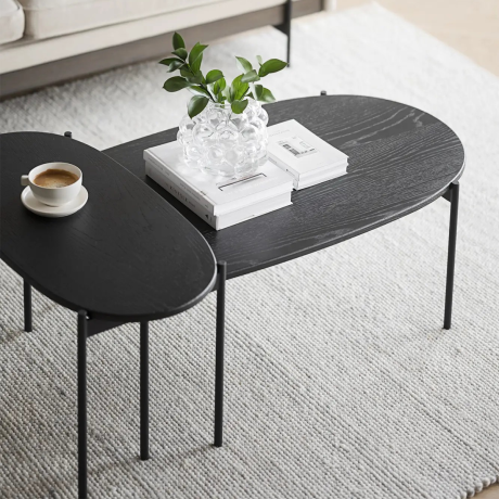 Skye houten salontafel zwart - 80 x 40 cm afbeelding2 - 1