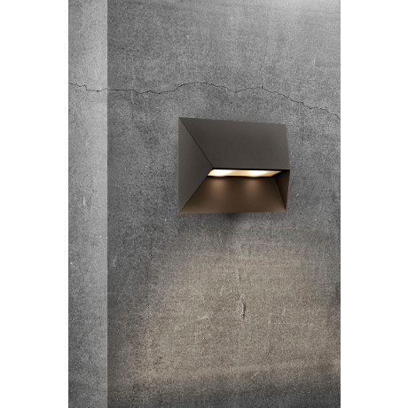 Nordlux Wandlamp voor buiten Pontio Architectonisch ontwerp, verwisselbare gloeilamp, stabiele metalen behuizing (1 stuk) afbeelding2 - 1