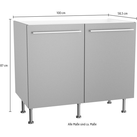 OPTIFIT Gootsteenkast Bern2 Breedte 100 cm, 2 deuren afbeelding2 - 1