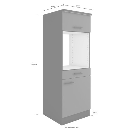 OPTIFIT Halfhoge kast Palma Breedte 60 cm niche-afmetingen voor ovens B/D/H 56,7/55,5/59,2 cm afbeelding2 - 1