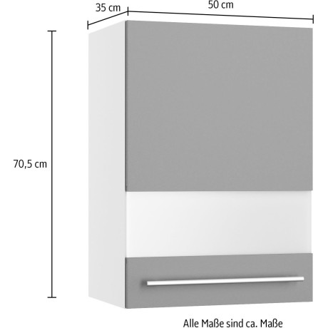 OPTIFIT Hangkast Bern2 Breedte 50 cm, 1 deur, 2 legplanken, front met melkglas-inzet afbeelding2 - 1