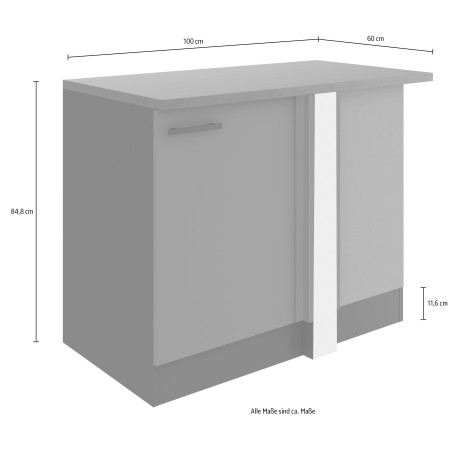 OPTIFIT Hoekonderkast Bella Breedte 100 cm, voor verdere inrichting met een vaatwasser afbeelding2 - 1