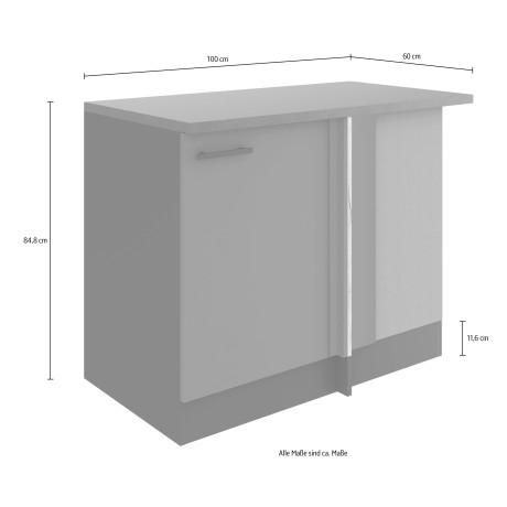 OPTIFIT Hoekonderkast Palma Breedte 100 cm, deuropening verwisselbaar afbeelding2 - 1