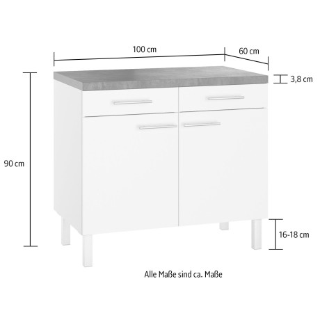 OPTIFIT Onderkast Breedte 100 cm, 2 deuren, 2 laden afbeelding2 - 1