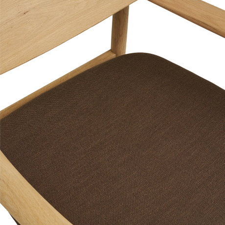 Otto eikenhouten fauteuil met bruin zitkussen - naturel afbeelding2 - 1