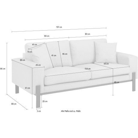 OTTO products 2-zitsbank ENNIS Verschillende stofkwaliteiten: katoen, gerecycled polyester afbeelding2 - 1