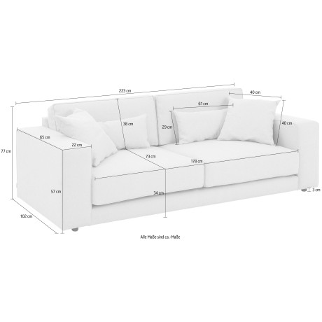 OTTO products 2-zitsbank Grenette Modulaire bank, in katoen-/linnenmix of van gerecyclede stoffen afbeelding2 - 1