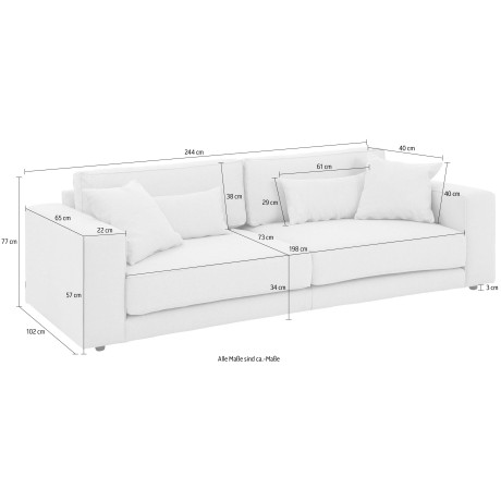 OTTO products 3-zitsbank Grenette Modulaire bank, in katoen-/linnenmix of van gerecyclede stoffen afbeelding2 - 1