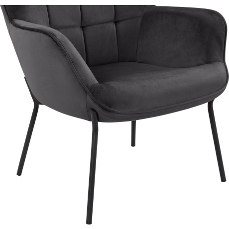 OTTO products Loungestoel Luukas, ovale stoel met metalen poten Stof gerecycled polyester, zacht verdikte zitting en rugleuning, zithoogte 46 cm (1 stuk) afbeelding2 - 1