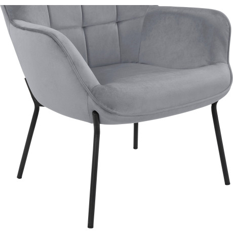 OTTO products Loungestoel Luukas, ovale stoel met metalen poten Stof gerecycled polyester, zacht verdikte zitting en rugleuning, zithoogte 46 cm (1 stuk) afbeelding2 - 1