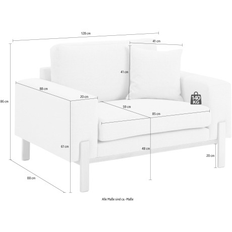 OTTO products Loveseat Hanne Verschillende stofkwaliteiten: katoen, gerecycled polyester afbeelding2 - 1