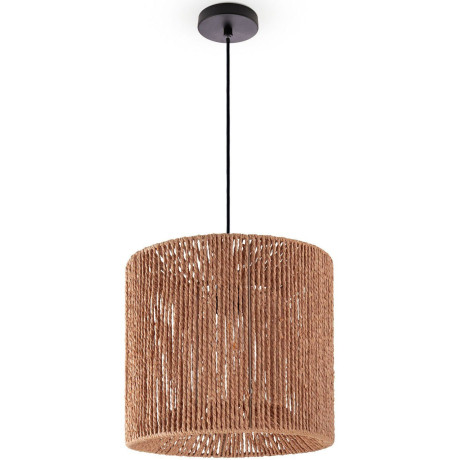 Paco Home Hanglamp Hugo Ramira Woonkamer eetkamer rattan look Boho kap papier E27 modern afbeelding2 - 1