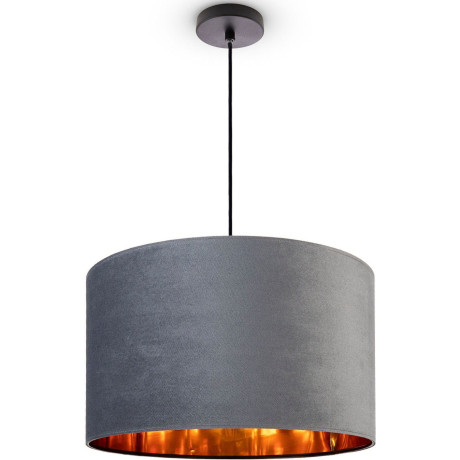 Paco Home Hanglamp Hugo uni Color Woonkamer lampenkap van velours uni-kleuren decoratie E27 kabel 1,5m afbeelding2 - 1