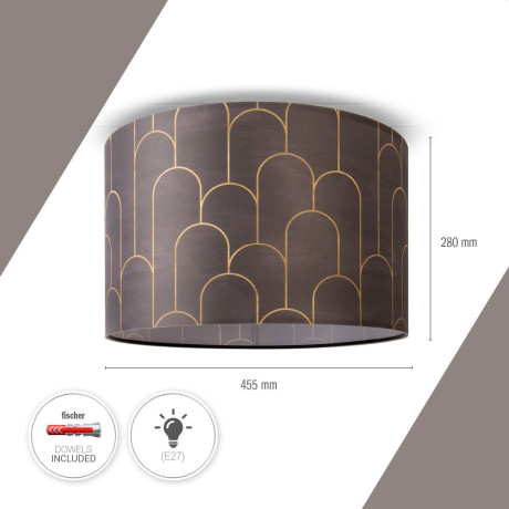 Paco Home Plafondlamp Hugo Pillar Stoffkap plafondlamp eettafel modern abstract vintage E27 afbeelding2 - 1