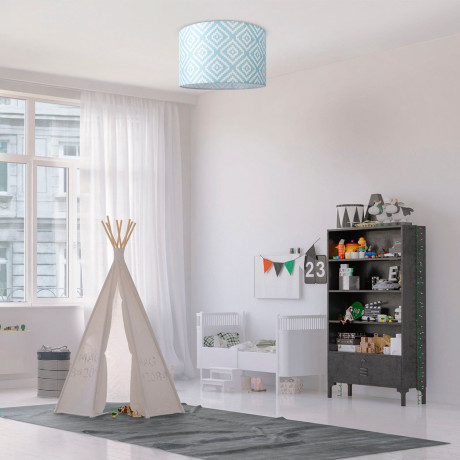Paco Home Plafondlamp Hugo Stella Stoff lampenkap vintage woonkamerlamp rond retro ontwerp textiel afbeelding2 - 1