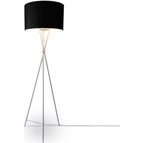 Paco Home Staande lamp Kate uni kleur Woonkamer driepoot vloerlamp velours hoogte 177,5cm filigraan E27 afbeelding2 - 1