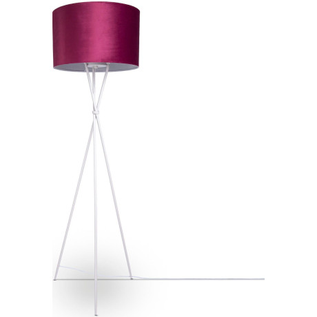 Paco Home Staande lamp Kate uni kleur Woonkamer driepoot vloerlamp velours hoogte 177,5cm filigraan E27 afbeelding2 - 1