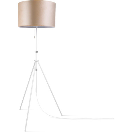 Paco Home Staande lamp Naomi uni Color Woonkamer in hoogte verstelbaar 121,5 tot 176,5 cm trekschakelaar velours afbeelding2 - 1