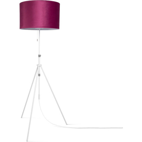 Paco Home Staande lamp Naomi uni Color Woonkamer in hoogte verstelbaar 121,5 tot 176,5 cm trekschakelaar velours afbeelding2 - 1