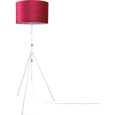 Paco Home Staande lamp Naomi uni Color Woonkamer in hoogte verstelbaar 121,5 tot 176,5 cm trekschakelaar velours afbeelding2 - 1