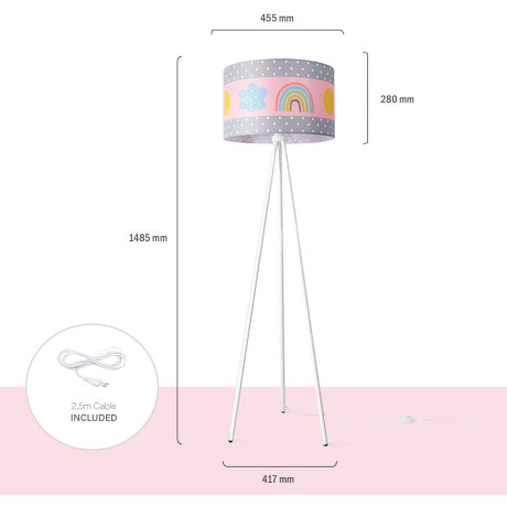 Paco Home Staande lamp Trina Cosmo Lamp kinderkamer kindlamp babykamer E27 regenboog zon wolken afbeelding2 - 1