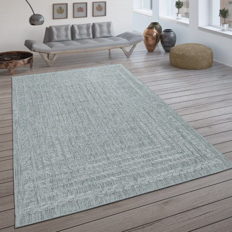 Paco Home Vloerkleed Liege 390 Platweefsel, gemêleerde sisal look, met randdessin, geschikt voor buiten afbeelding2 - 1