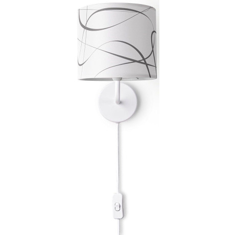 Paco Home Wandlamp Luca Tribal Woonkamer moderne wandlamp met kap stof abstract retro E14 afbeelding2 - 1