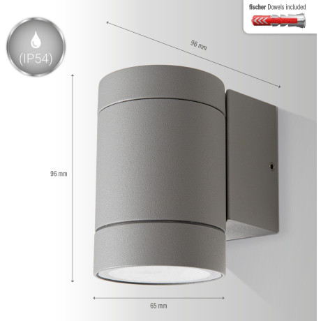 Paco Home Wandlamp LUSIWA In & outdoor GU10 buitenlamp tuin huiswand ingang aluminium IP54 afbeelding2 - 1