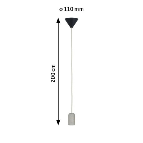 Paulmann Hanglamp Neordic Jano max. 1x60W Grijs/Zwart 230V Beton/Kunststof (1 stuk) afbeelding2 - 1