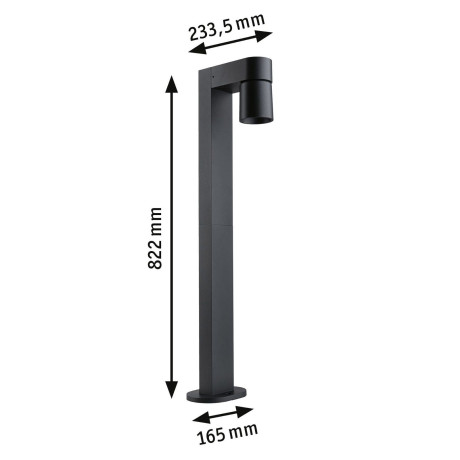 Paulmann Led-bolderlamp Kimu IP44 822mm 2200K 7,8W 500lm 230V 70° Antraciet Aluminium (1 stuk) afbeelding2 - 1