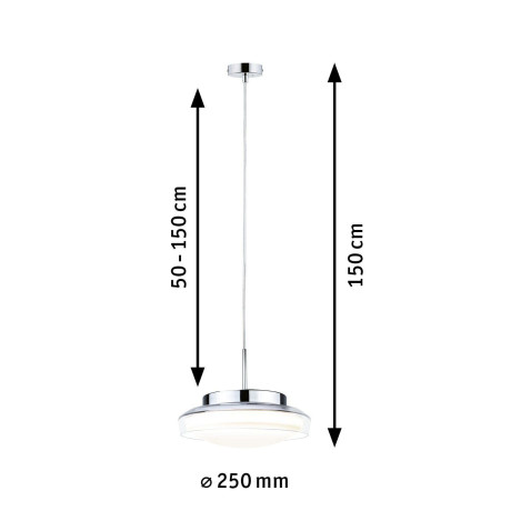 Paulmann Led-hanglamp Selection Bathroom Luena IP44 11,5W 3000K Chroom 230V Glas/Metaal afbeelding2 - 1