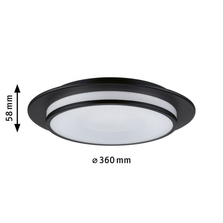 Paulmann Led-plafondlamp Egron 15W 360 mm zwart 230V 2700K metaal/kunststof afbeelding2 - 1