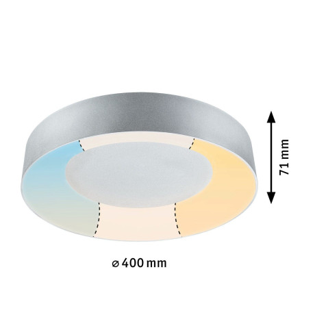 Paulmann Led-plafondlamp Selection Bathroom Casca IP44 1x23W 400mm, 230V Metaal/Kunststof (1 stuk) afbeelding2 - 1