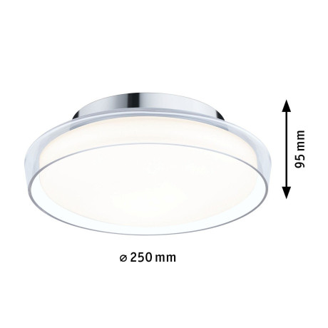 Paulmann Led-plafondlamp Selection Bathroom Luena IP44 11,5W 3000K Chroom 230V Glas/Metaal afbeelding2 - 1