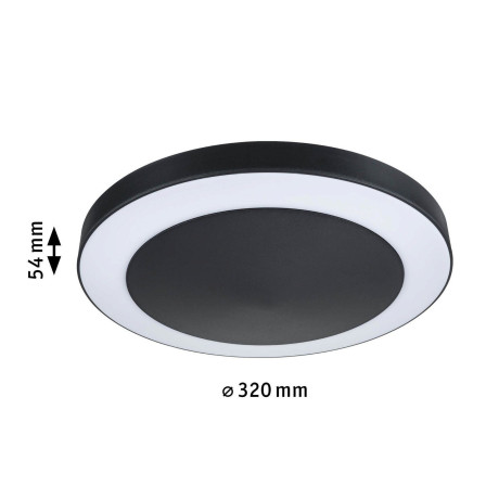 Paulmann Led-plafondlamp voor buiten Circula IP44 rond 320mm 3000K 14W 880lm 230V kunststof (1 stuk) afbeelding2 - 1