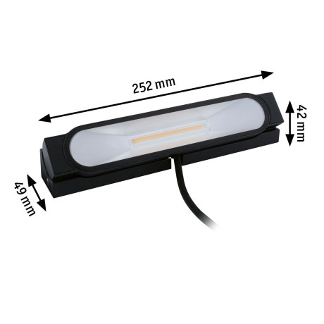 Paulmann Led-tuinlamp Wandfluter Ito IP67 252x49mm 3000K 6W 200lm 230V 70° Antraciet Metaal (1 stuk) afbeelding2 - 1